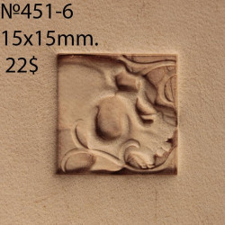 Tool for leather craft. Stamp 451-6. Size 15x15 mm