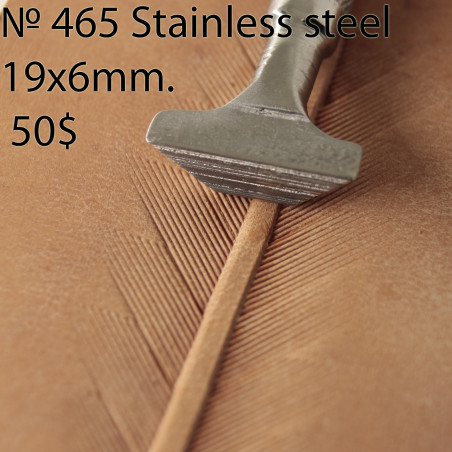 Tool for leather craft. Stamp 465 - feather making stamp. Stainless steel. Size 19x6 mm