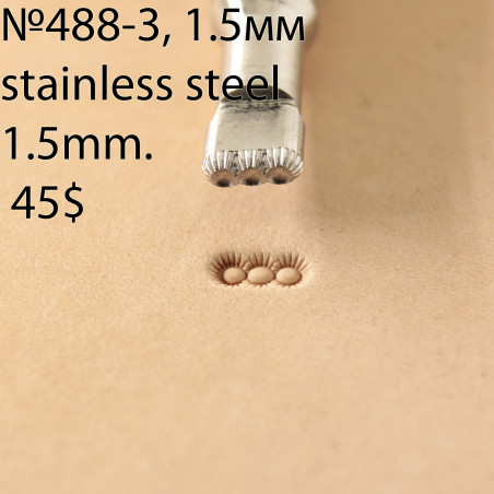Tool for leather craft. Stamp 488-3. Size 1.5 mm each dot