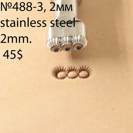 Tool for leather craft. Stamp 488-3. Size 2 mm each dot