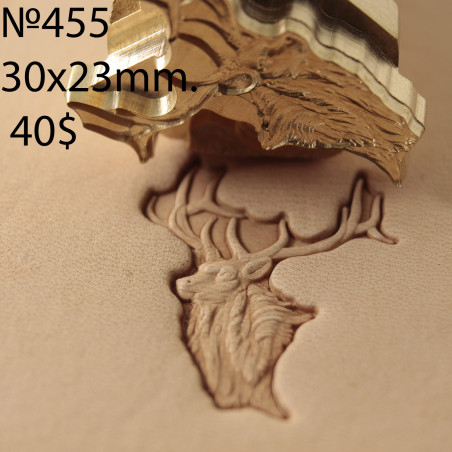 Tool for leather craft. Stamp 455. Size 30x23 mm