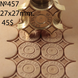 Tool for leather craft. Stamp 457. Size 27x27 mm
