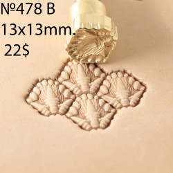 Tool for leather craft. Stamp 478B. Size 13x13 mm
