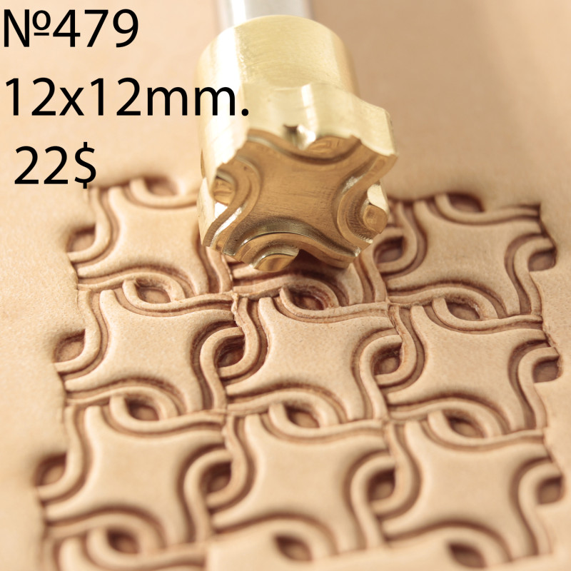 Tool for leather craft. Stamp 479. Size 12x12 mm