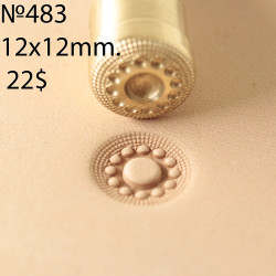 Tool for leather craft. Stamp 483. Size 12x12 mm