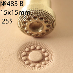 Tool for leather craft. Stamp 483B. Size 15x15 mm