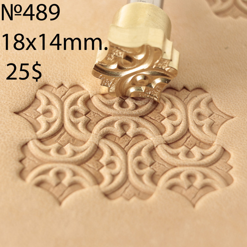 Tool for leather craft. Stamp 489B. Size 19x23 mm