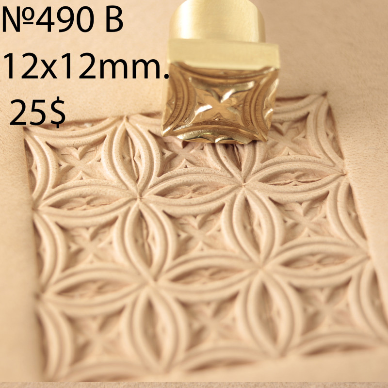 Tool for leather craft. Stamp 490B. Size 12x12 mm