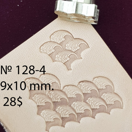 Tool for leather craft. Stamp 128-4. Size of single wave 9х10 mm