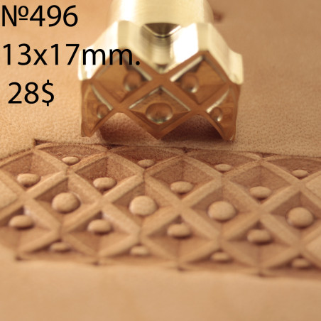 Tool for leather craft. Stamp 496. Size 13x17 mm