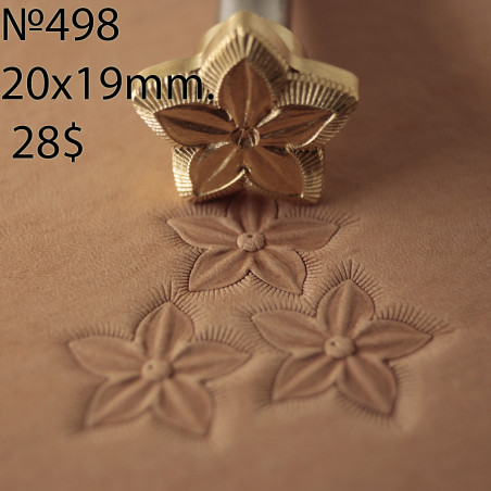 Tool for leather craft. Stamp 498 - Jasmine flower. Size 20x19 mm