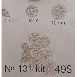 Tools for leather craft. Kit 131 - 3 background stamps. Sizes: 4x7, 8, 10 mm