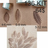 Tools for leather craft. Kit 136 - 3 background stamps. Sizes: 4x6, 5x9, 5x12 mm