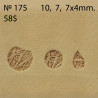 Tools for leather craft. Kit 175 - 3 stamps. Sizes: 10mm, 7 mm, 4x7 mm