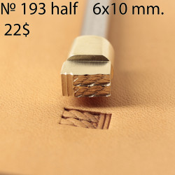 Tool for leather craft. Stamp 193half. Size 10x6 mm