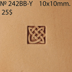 Tool for leather craft. Stamp 242BB-Y. Size 10x10 mm