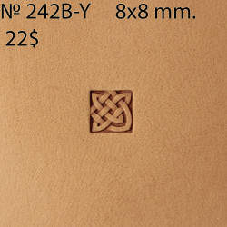Tool for leather craft. Stamp 242BY. Size 8x8 mm
