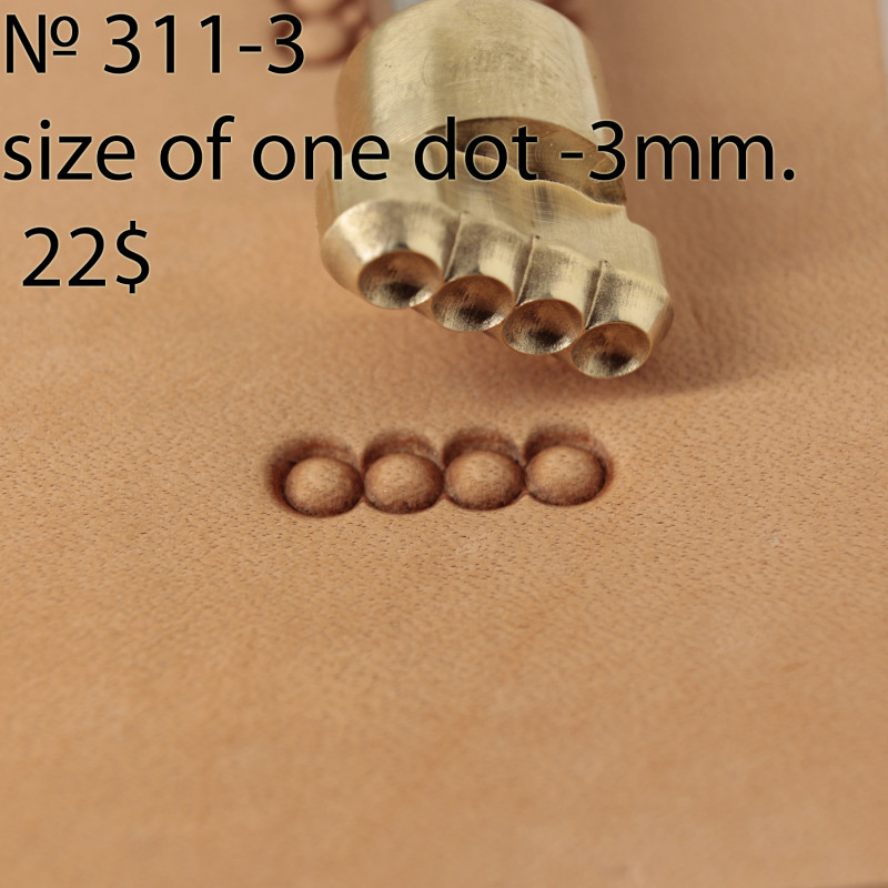 Tool for leather craft. Stamp 311-3. Size of one dot - 3mm