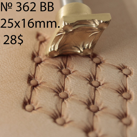 Tool for leather craft. Stamp 362BB Size 25x16 mm