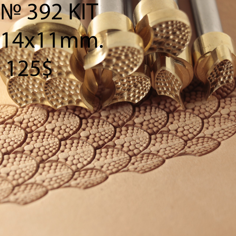Tools for leather craft. Kit 86. Scale`s set. Size of pattern