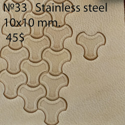 Tool for leather craft. Stamp 33. Stainless steel. Size 10x10 mm