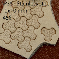 Tool for leather craft. Stamp 35. Stainless steel. Size 10x10 mm