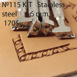Tool for leather craft. Stamp 115 KIT. Stainless steel. Size 6 mm