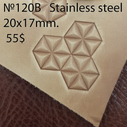 Tool for leather craft. Stamp 120B. Stainless steel. Size 20x17 mm