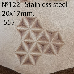 Tool for leather craft. Stamp 122. Stainless steel. Size 20x17 mm