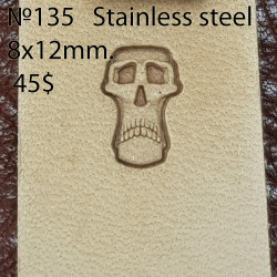 Tool for leather craft. Stamp 135. Stainless steel. Size 8x12 mm