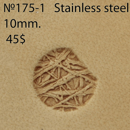Tool for leather craft. Stamp 175-1. Stainless steel. Size 10 mm