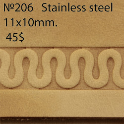 Tool for leather craft. Stamp 206. Stainless steel. Size 11x10 mm