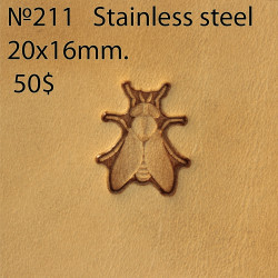Tool for leather craft. Stamp 211. Stainless steel. Size 20x16 mm