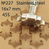 Tool for leather craft. Stamp 227. Stainless steel. Size 16x7 mm