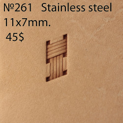Tool for leather craft. Stamp 261. Stainless steel. Size 11x7 mm