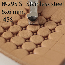 Tool for leather craft. Stamp 295 S. Stainless steel. Size 6x6 mm