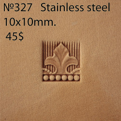 Tool for leather craft. Stamp 327. Stainless steel. Size 10x10 mm