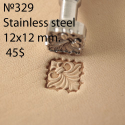 Tool for leather craft. Stamp 329. Stainless steel. Size 12x12 mm