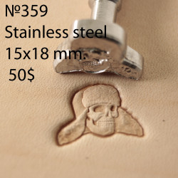 Tool for leather craft. Stamp 359. Stainless steel. Size 15x18 mm