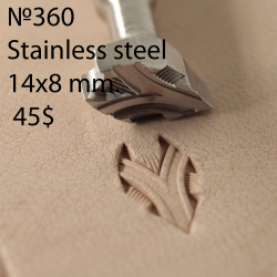 Tool for leather craft. Stamp 360. Stainless steel. Size 14x8 mm