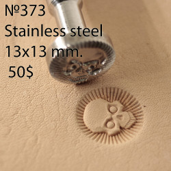 Tool for leather craft. Stamp 373. Stainless steel. Size 13x13 mm