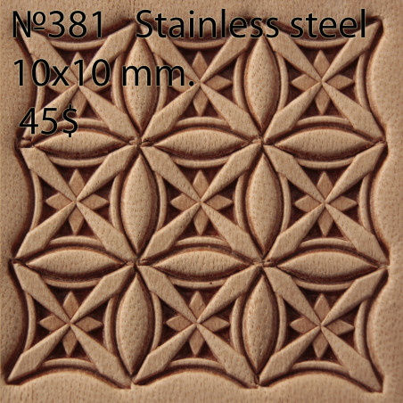 Tool for leather craft. Stamp 381. Stainless steel. Size 10x10 mm