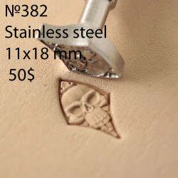 Tool for leather craft. Stamp 388. Stainless steel. Size 11x18 mm