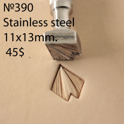 Tool for leather craft. Stamp 390. Stainless steel. Size 11x13 mm