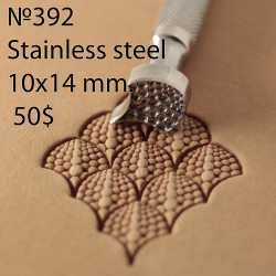 Tool for leather craft. Stamp 392. Stainless steel. Size 10x14 mm