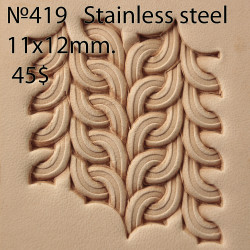 Tool for leather craft. Stamp 419. Stainless steel. Size 11x12 mm
