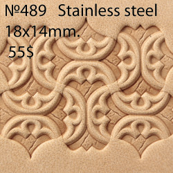 Tool for leather craft. Stamp 489. Stainless steel. Size 18x14 mm