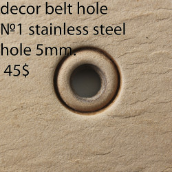Tool for leather craft. Decor belt hole. Stainless steel. Size 5mm
