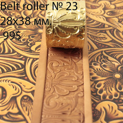 Tool for leather crafts. Belt roller-23. Size 28x38 mm