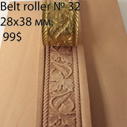 Tool for leather crafts. Belt roller-32. Size 28x38 mm